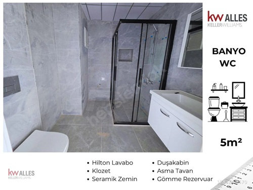 Eskişehir Tepebaşı Batıkent satılık 2+1 dairenin ebeveyn banyolu iç mekânı